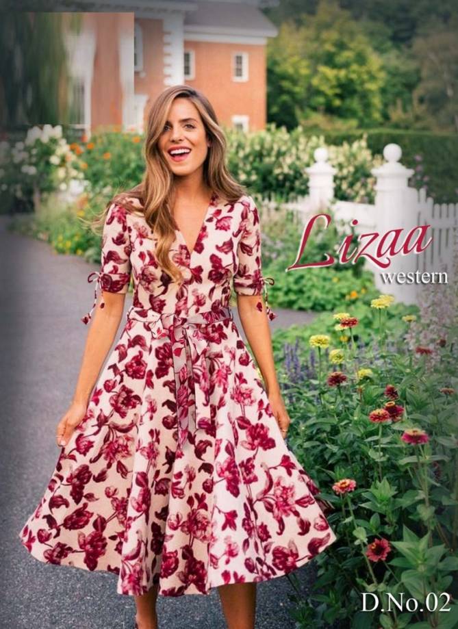 LIZAA WESTERN Latest Fancy Designer Party Casual Wear Western Poli Rayon Digital Print One Pice Collection